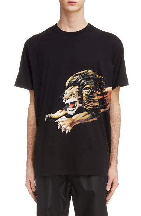 givenchy shark print shirt|givenchy lion t shirt.